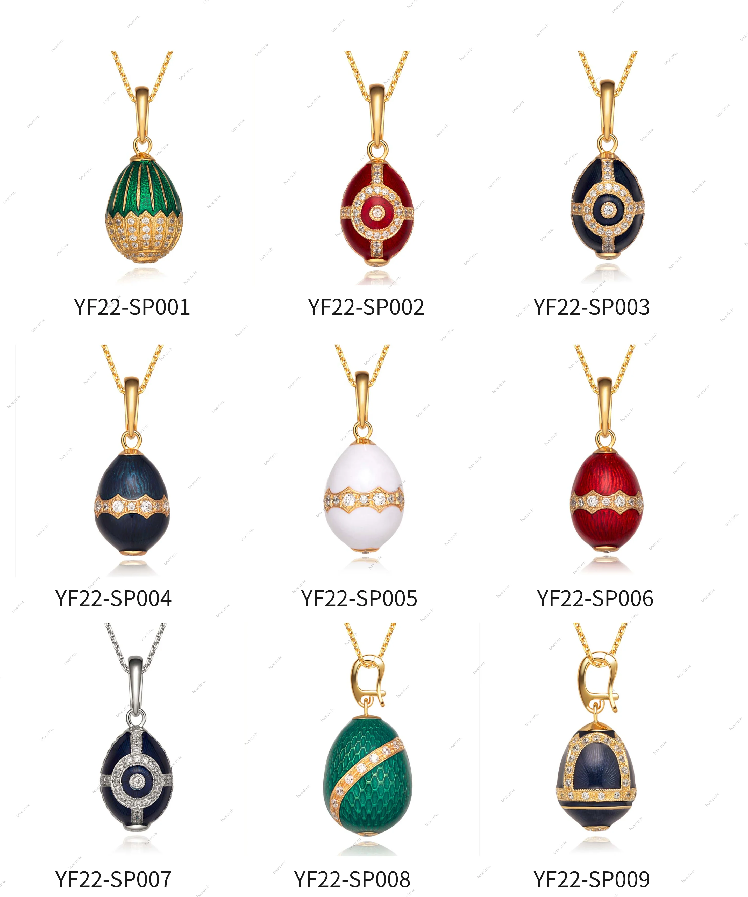 Golden musical characters  enamel easter egg  pendant  Rhinestone faberge style eggs pendant Sterling silver pendant