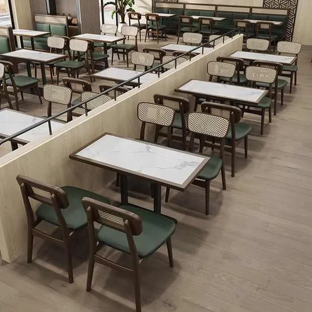 Hot Selling Commercial Furniture Dinner Wooden Marble Metal Kitchen Dining Wood Restaurant Table top