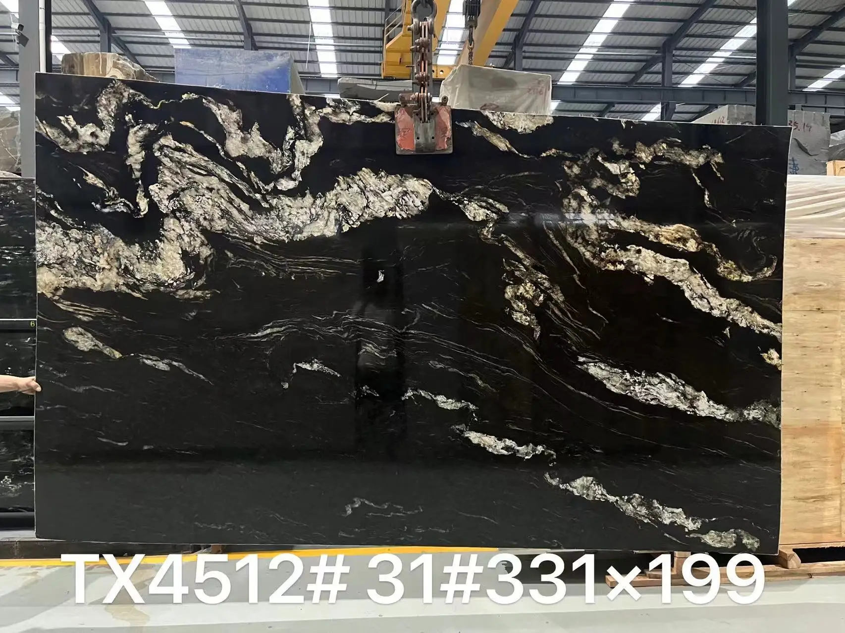 2cm Thick Brazilian Cosmic Black Granite Slab With Gold Veins Price For Countertops Flooring Tiles