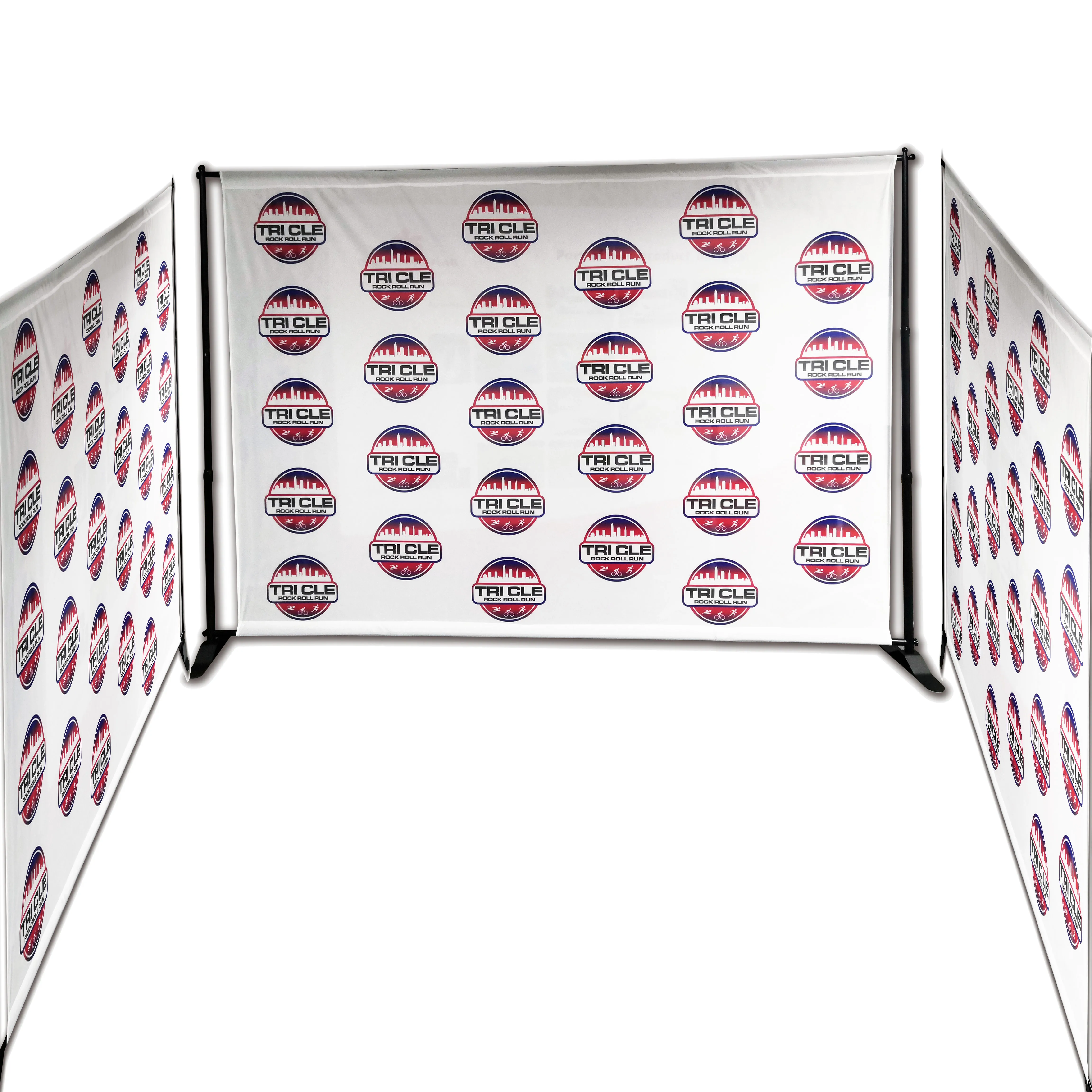 Advertising adjustable exhibition backdrop display step repeat telescopic trade show display stand banner
