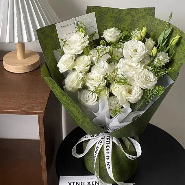 Рождественская пластиковая водонепроницаемая бумага для упаковки цветов