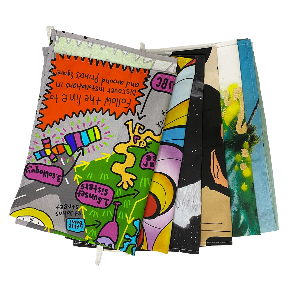 wholesale 100 cotton digital printing kitchen tea towel