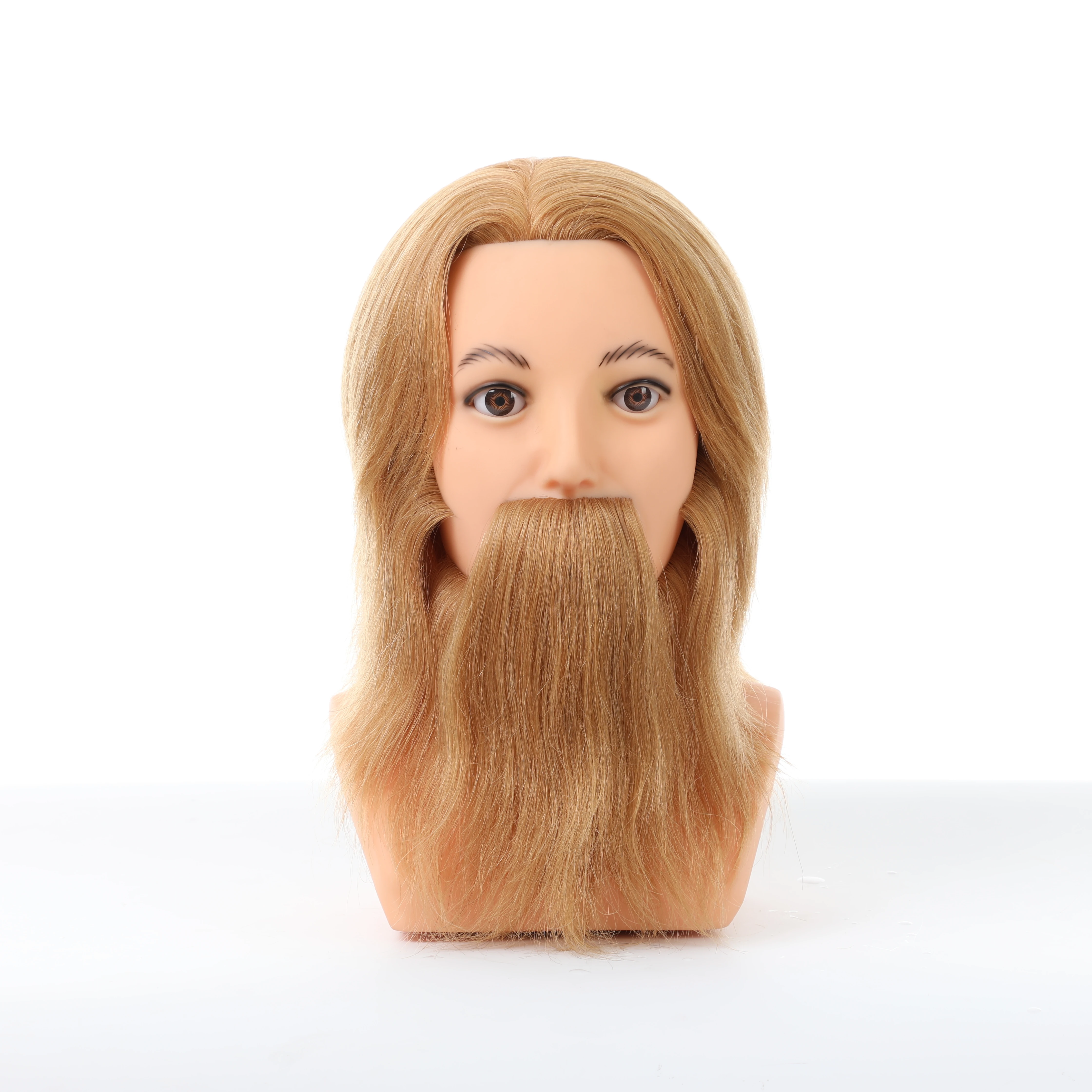 100% natural malr hair mannequin head for hair salon school training for barber shop hairdresser