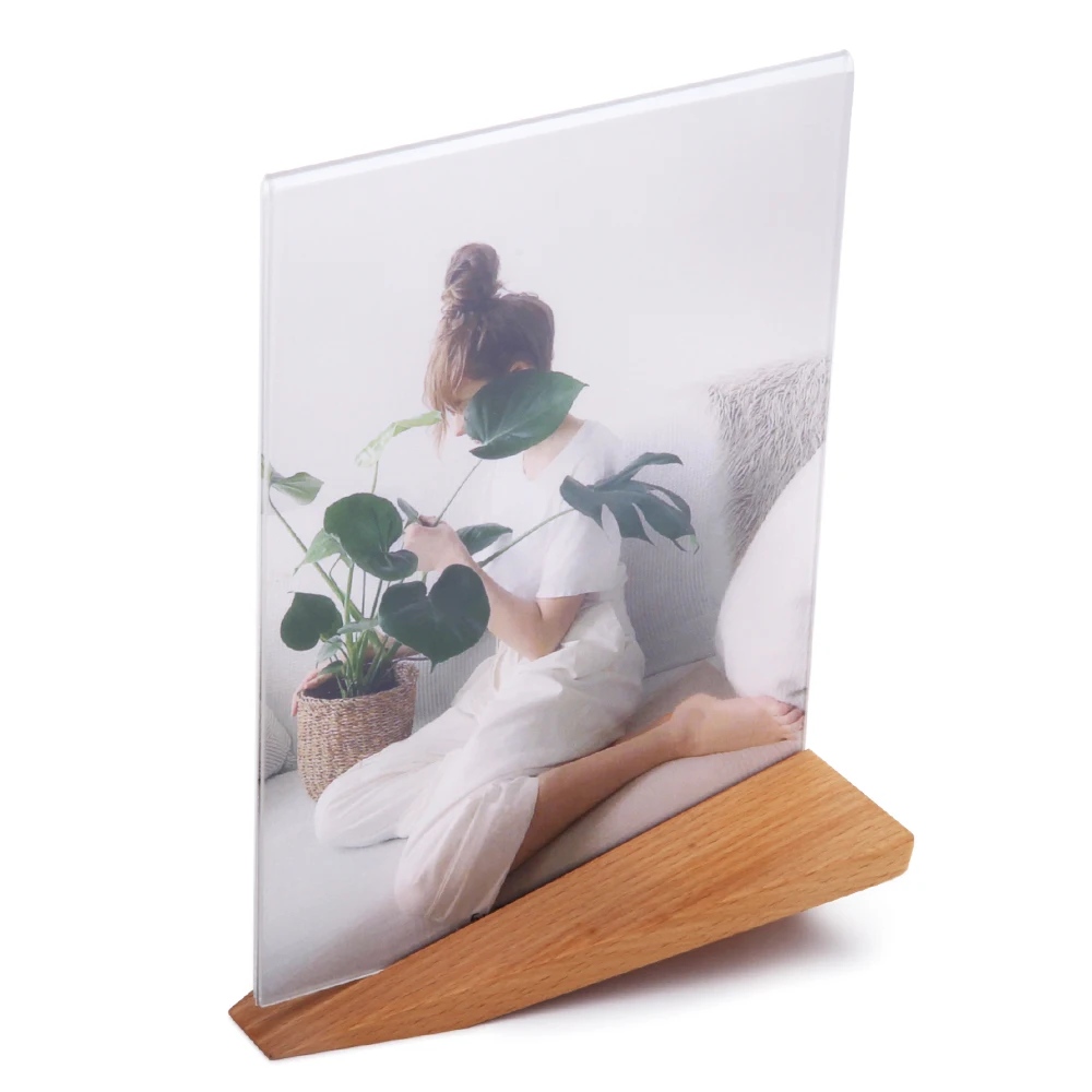 
Customizable Modern Acrylic Magnetic Natural Wooden Photo Frame 
