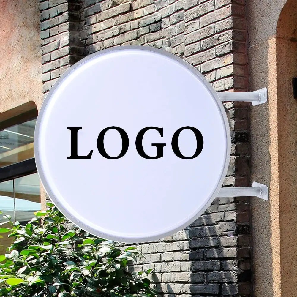 Custom 20' Outdoor Round LED Light Box Double Side Circular Illuminated Projecting Advertising Sign Blank Billboard light box