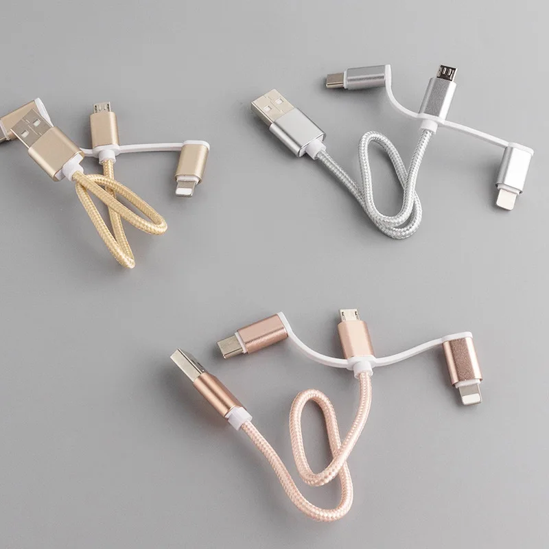 Горячая Распродажа 3 в 1 30 см 70 м 120 OEM-длина USB-кабель для быстрой зарядки внешнего