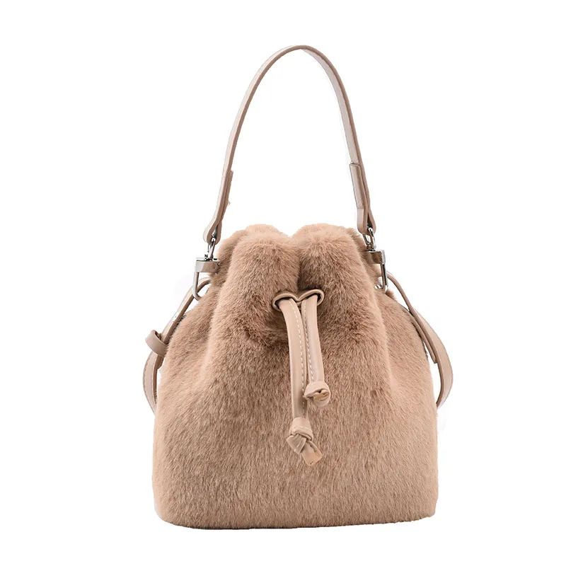 Fanlosn Новый прошитой подошве; Теплые зимние плюшевые Тапочки ведро кошельки пушистые сумки ведро сумки для женщин