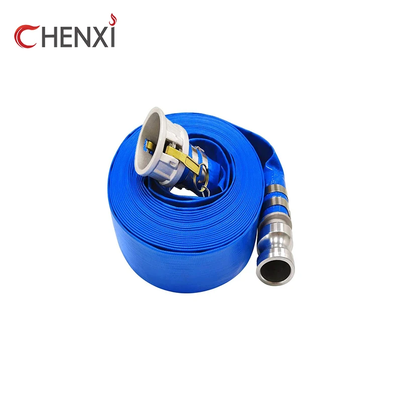 FM EN14540 standard blue fire hose folding 4 inch double jacketed with storz coupling