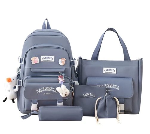 2024 New Large Capacity School Backpack For Teens Leisure Schoolbags Set 5 Pieces brand backpack bag logo backpack