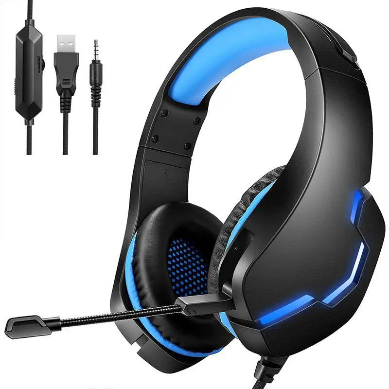 Best-selling Headphone J10 Over-Ear Stereo Gamer Headphones Wired PS4 Gaming Headset with Microphone for PS4/PC