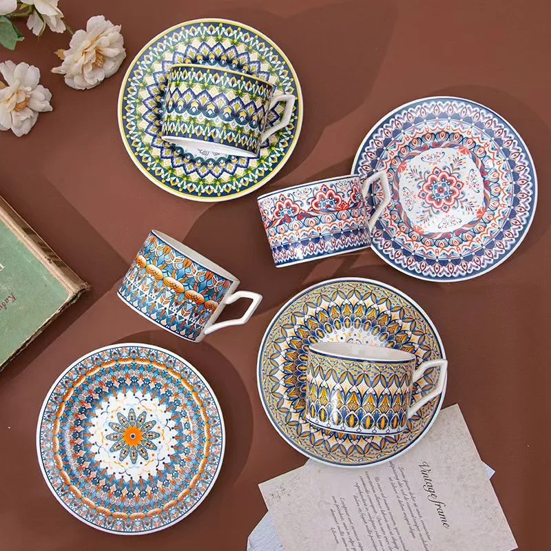 China In Stock Bulk Cheap Tasse Tazas De Cafe Fincan Turkish Porcelain Ceramic Coffee Spoon Tea Cups & Saucers Set With Gift Box