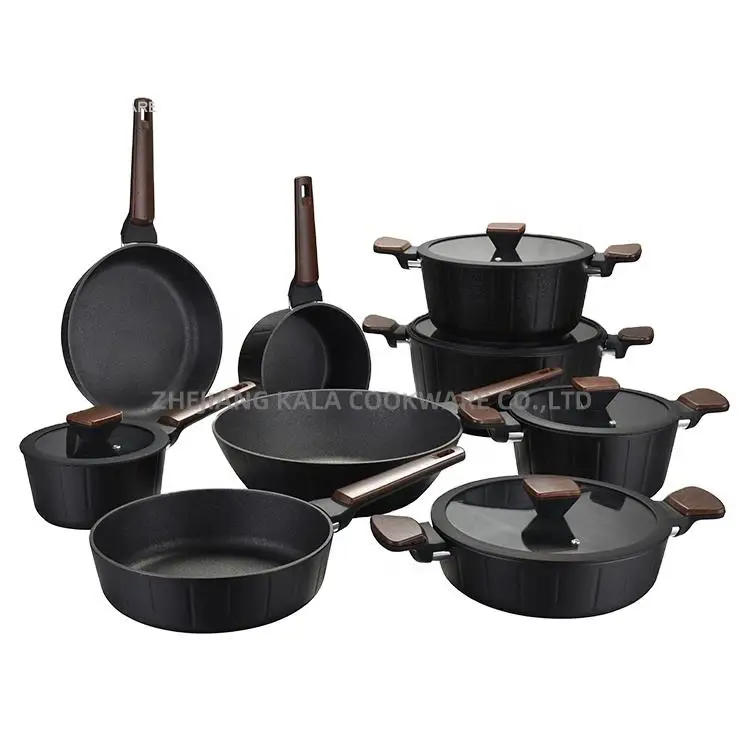Non-Stick Cookware Sets High Quality Non-Stick Frying Pan Cooking Pot Household Utensils Forged Aluminum Kitchen