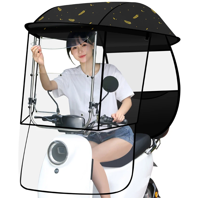 Best Seller New Poncho Electric Vehicle Polyester Sun Shade Rain Cover Motor Motorbike Scooter Motorcycle Umbrella