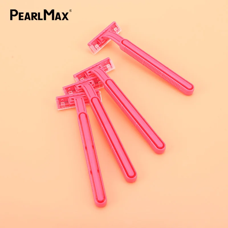 PearlMax двойная безопасная Женская бритва лезвие из нержавеющей стали с пластиковой ручкой одноразовая Бритва для лица продажи