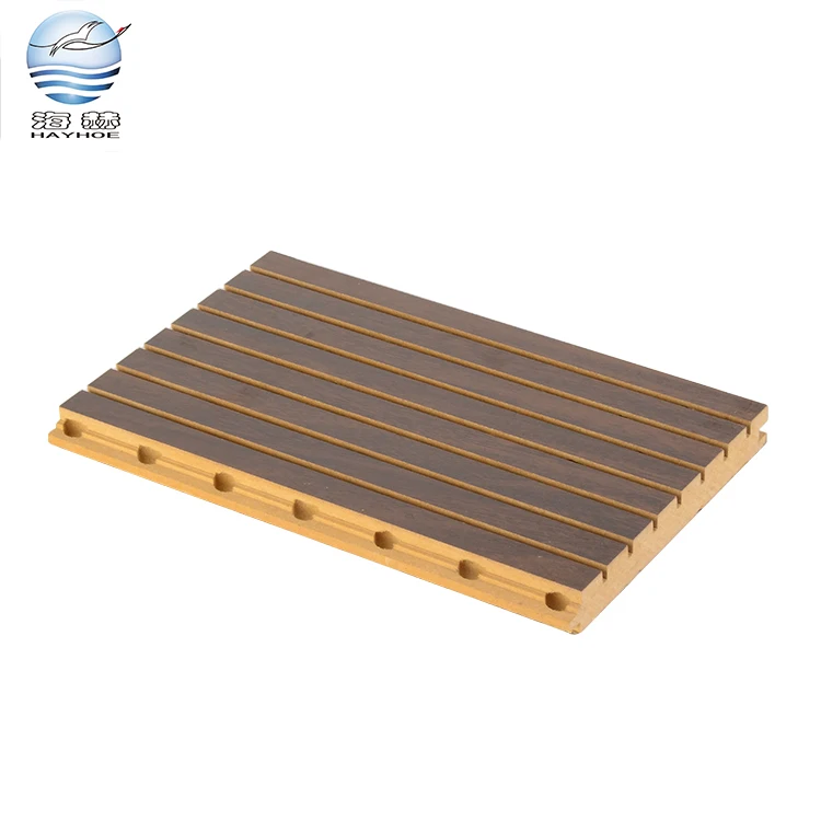 High sound absorption coefficient perforated sound insulation board grooved wall acoustic panel for conference hall