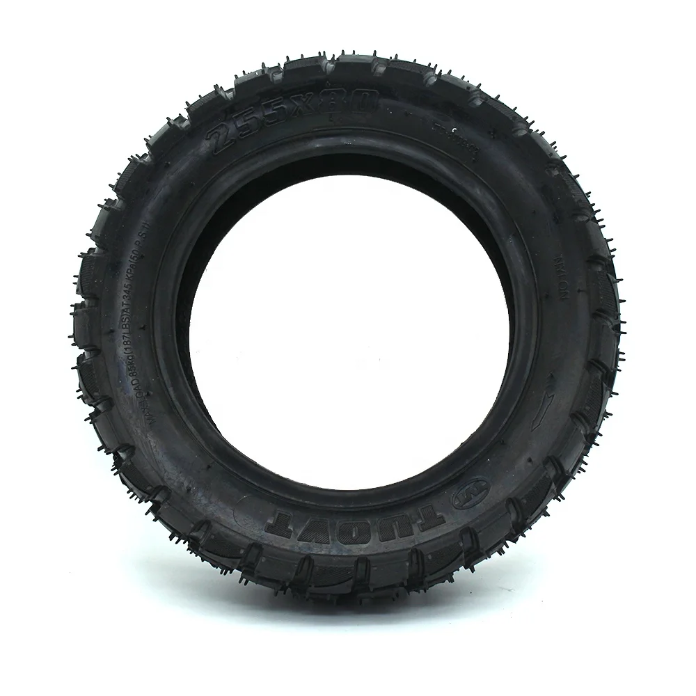 High Quality TUOVT 255*80 mm Cross Country Outer Tire for Zero 10X Electric Scooter Spare Parts Rubber Off Road Rubber Tyre