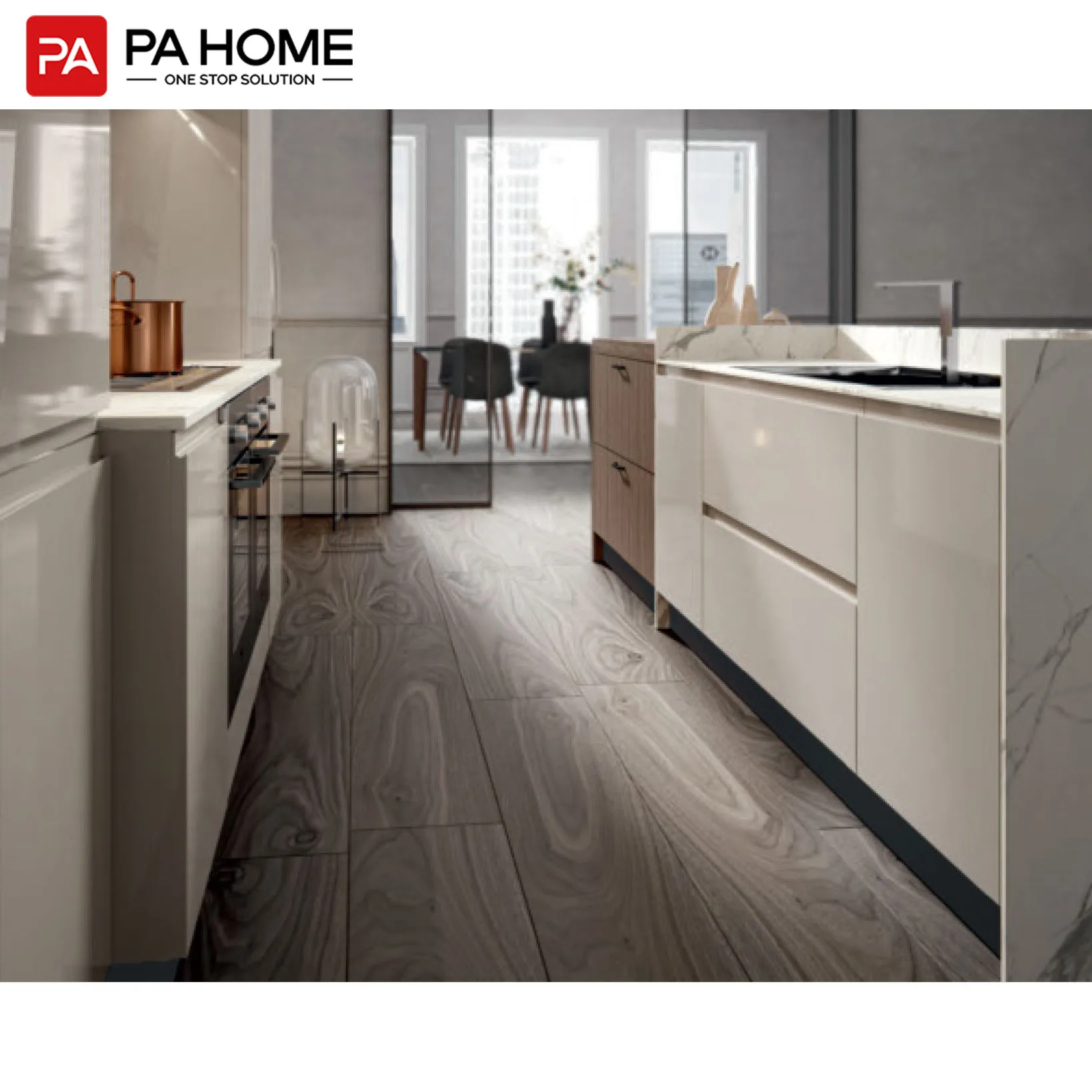 PINAI cupboard island furniture custom white gloss lacquer mdf kitchen cabinet