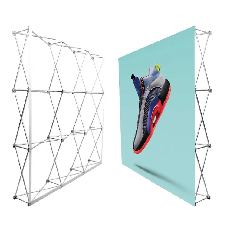 Custom 8ft/10ft High Quality Straight Shape Trade Show Pop Up Exhibition Display Stand Pop Up Banner Wall
