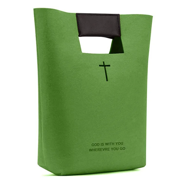 Custom Felt Bible Cover Carrying Case Tote Bible Bag Felt Bible Cover Handbag Church Bible Bag For Christian Gift
