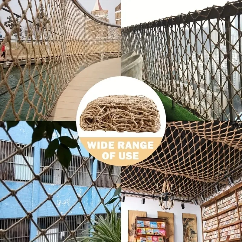 Natural Hemp Rope Climbing Net Supporting Plant Growth And Enhancing Garden Aesthetics Hemp Climbing Net