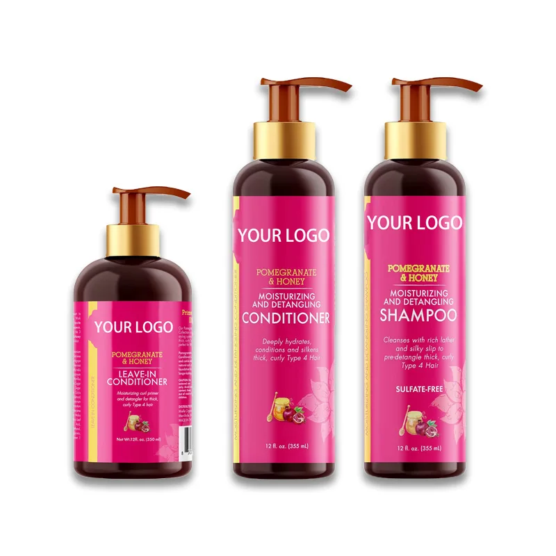 Private Label Sulfate Free Pomegranate Honey Moisturizing Hair Shampoo For Curly Hair