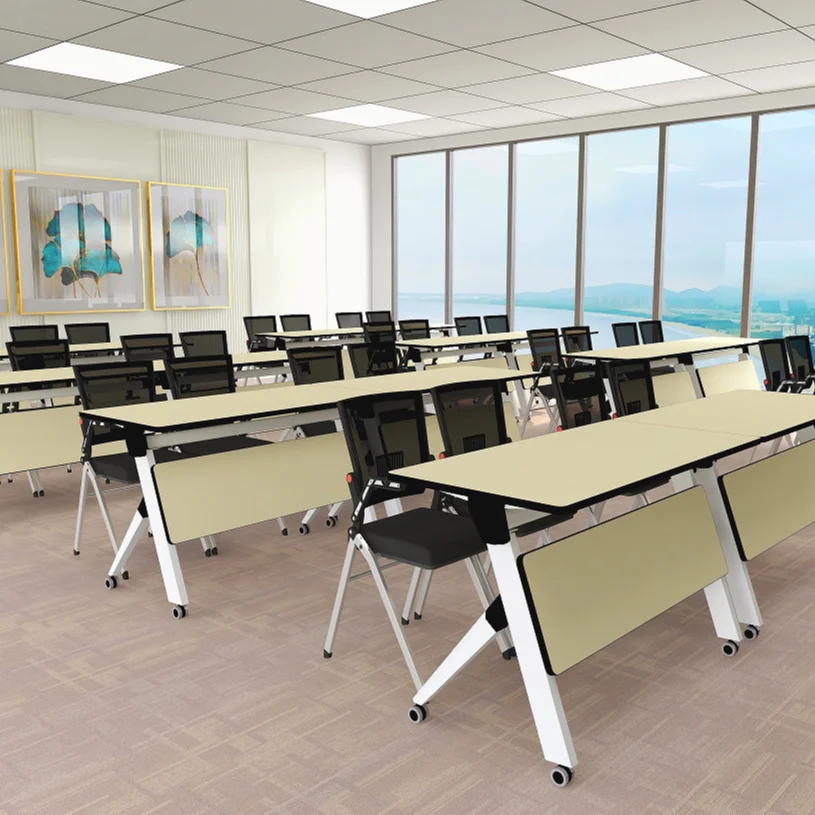 Modern folding table foldable training table flip top conference table for office and school