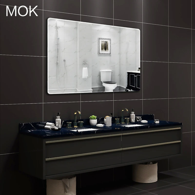 
Wall mounted rectangle HD self-adhesive mirror for bathroom wholesale stock high quality decorative silver mirrors 