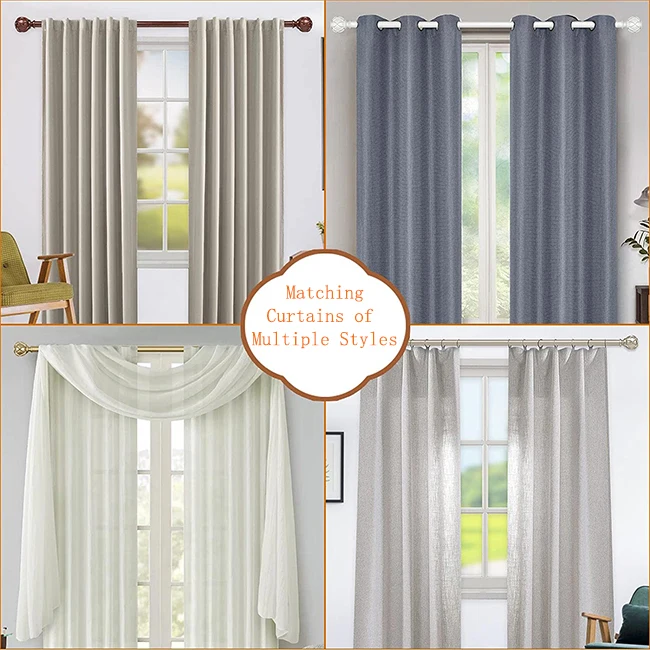 HB Good Price Classic Wood Grain Resin Bathroom Window Curtain Rod Accessories With Finial and Rod For Room