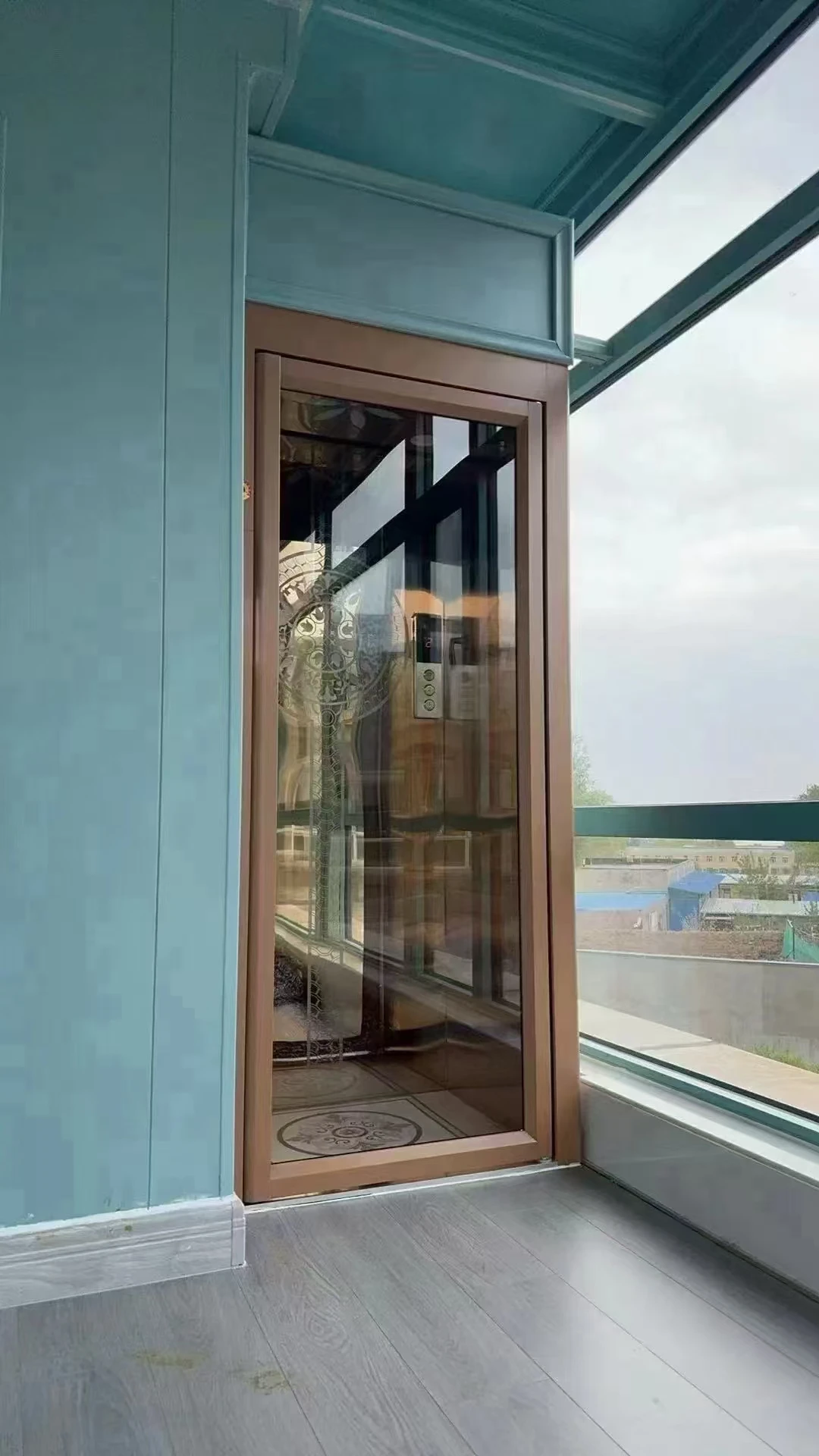 Customized AC Modern Villas Villa House  passenger platform lift residential home elevator
