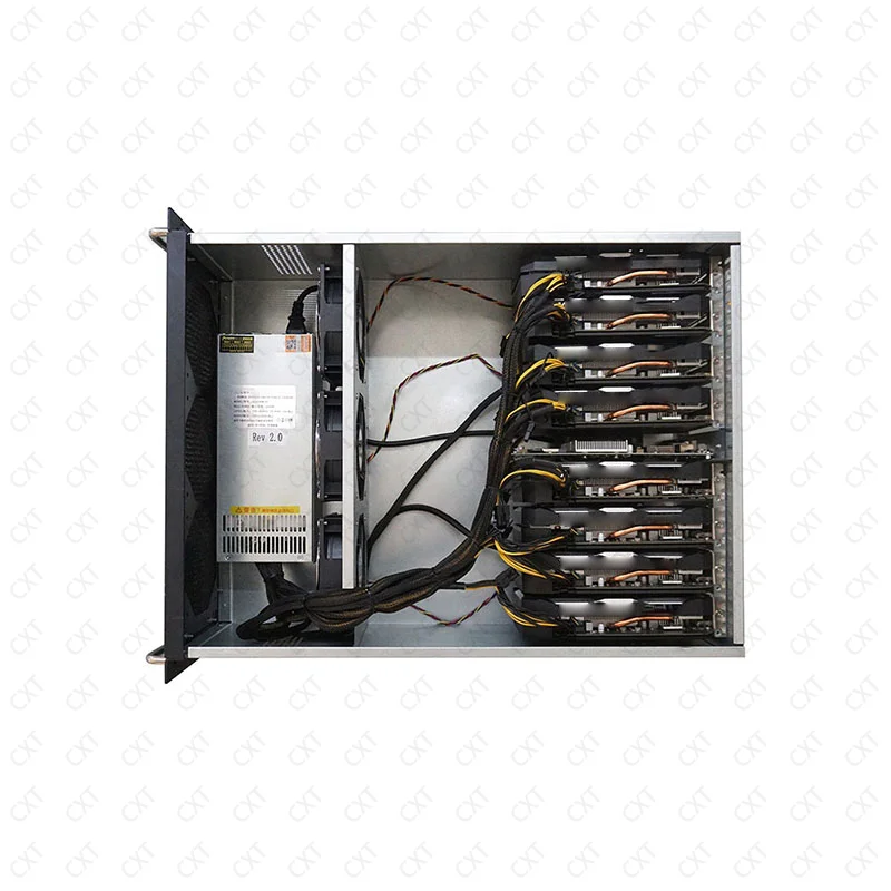 8 gpu карты сервере Дело графикой 6 слотов коробка с блоком питания 55 мм 65 мм/70 расстояние между пучками DDR3 4 Гб RAM 64 ГБ 1850W