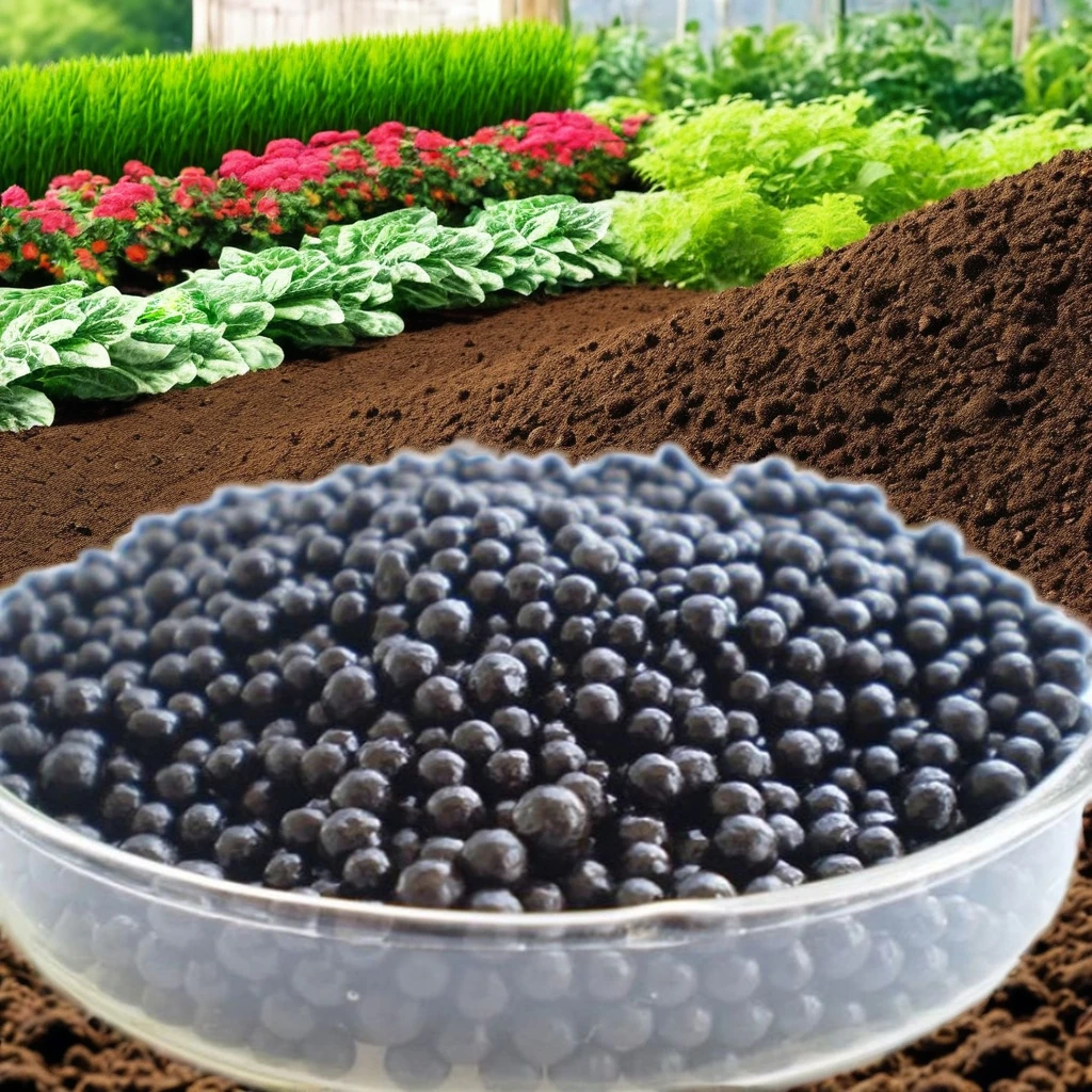 2024 Hot 100% Water-Soluble Organic Fertilizer High Quality Granular Potassium Humate Humic Acid Controlled Foliar Fertilizer