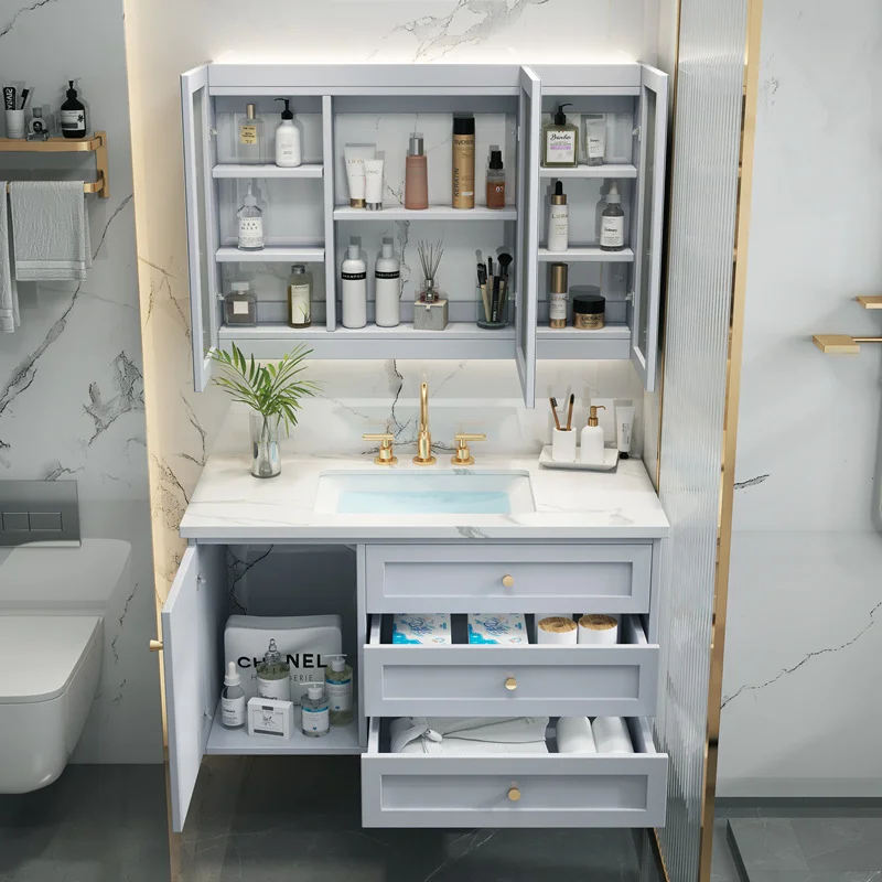 CBMmart Commercial Bathroom Set Bathroom PVC Wrapped Vinyl Bath Vanity