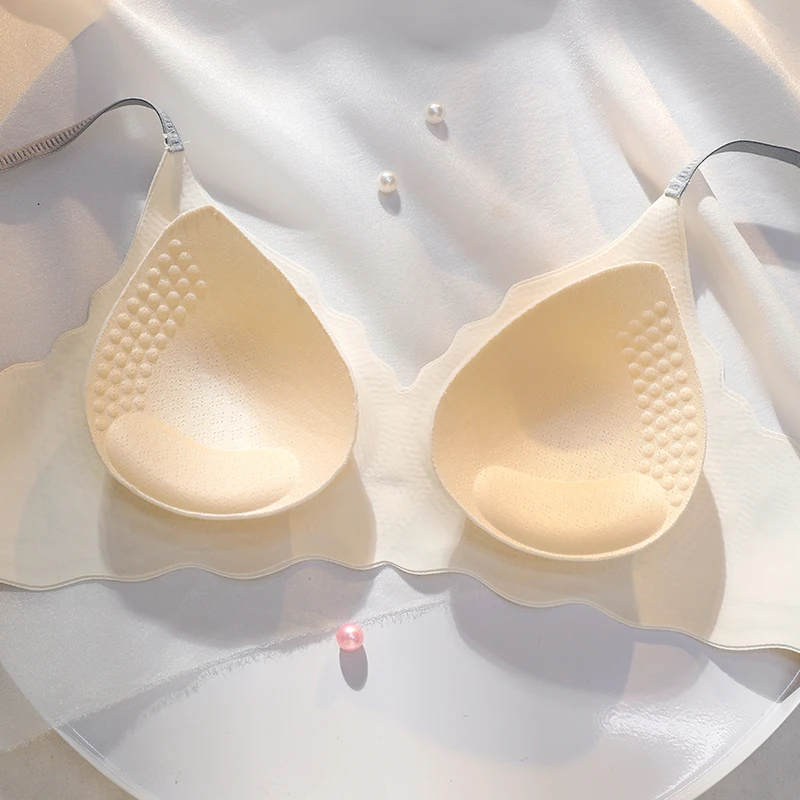 Women Invisibles Wirefree Bra Underwear Lightly Bralette Brassieres Sosten Sujetador Ice Silk Seamless Bra