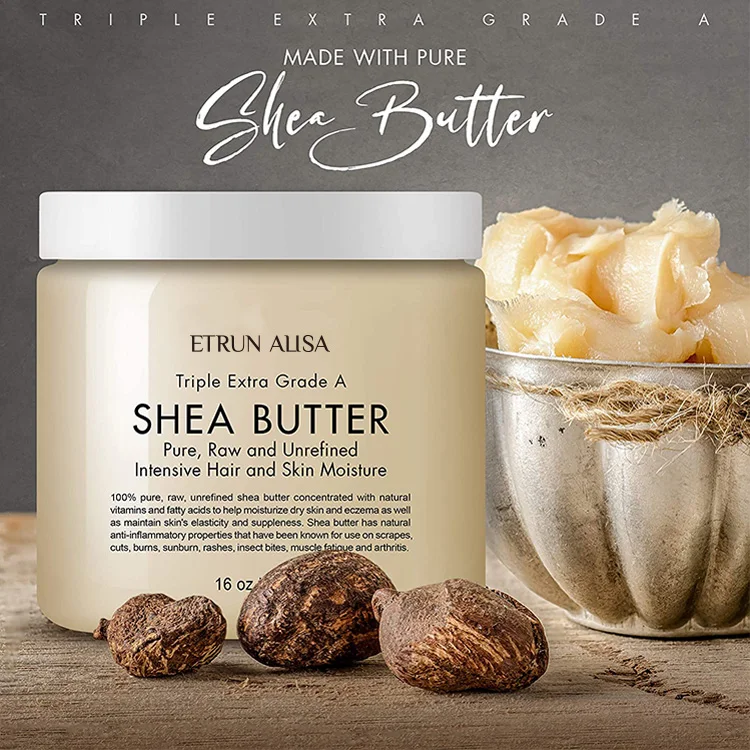 ETRUN ALISA OEM Natural Organic Unrefined Raw African Bulk Shea Butter Lotion Cream Private Label