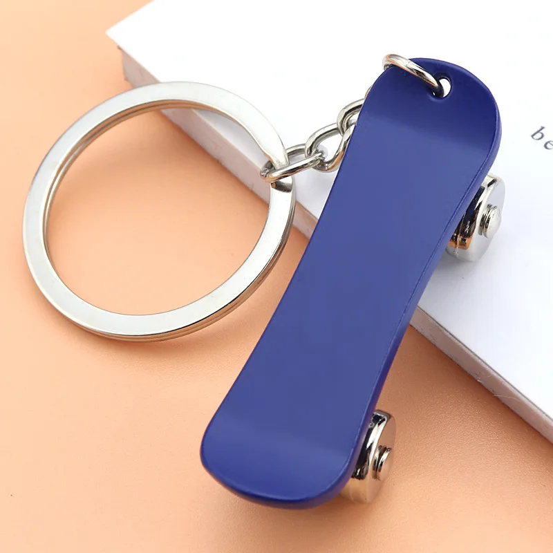 metal zinc alloy promotion skateboard keychain gift keyring