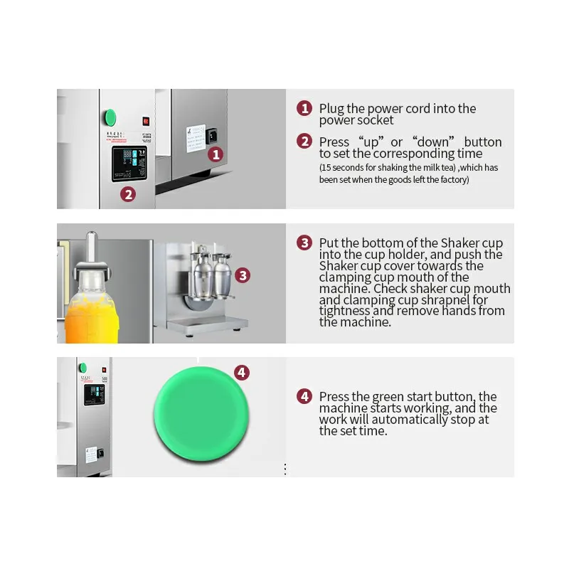 Electric Shaker Double Bottles 500ml 700ml Stainless Steel Shaking Automatic Cocktail Machine