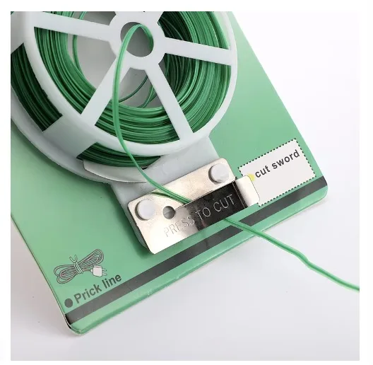 Garden Twist Tie Wire Cable Green Gardening Wire Twist Tie With Cutter 100M