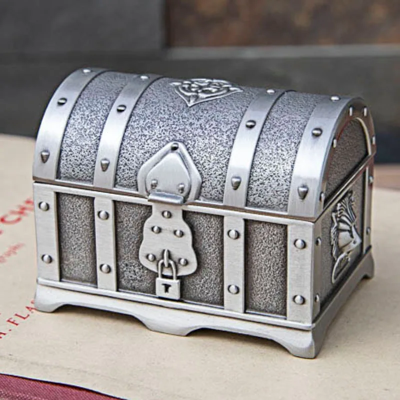 Creative Metal Jewelry Box European Retro Pirate Treasure Chest Alloy High-end Jewelry Storage Box For Girls Gifts