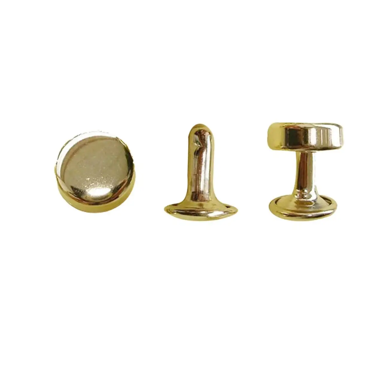 bag accessories flat head double layer metal rivet copper brass metal rivet For Handbag belt bag