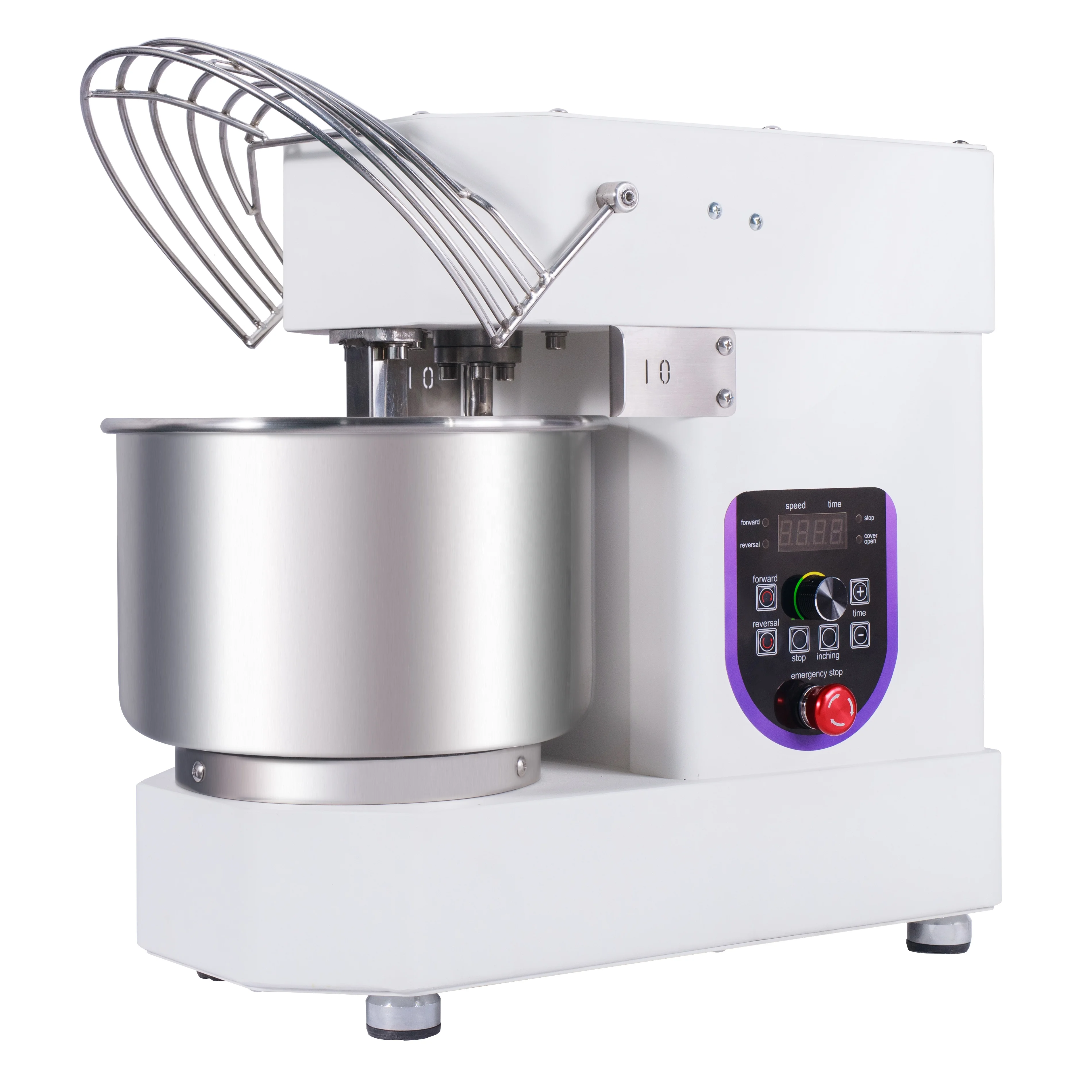 10 Liters Hot Sale Variable Frequency Speed Dough Kneader Machine 4kg Electric Digital Panel Spiral Dough Mixer SWL-10L4