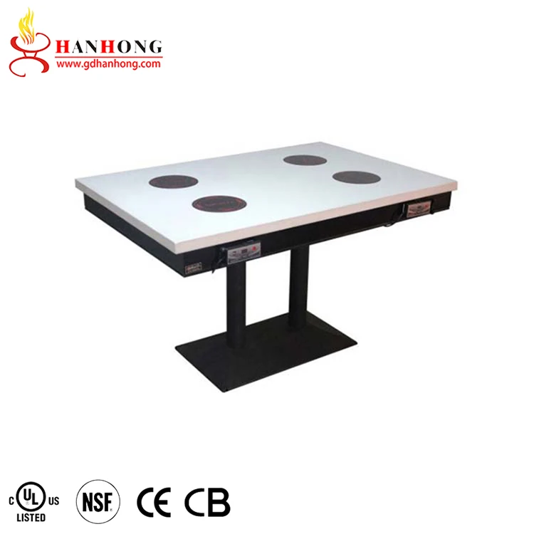 Commercial hot pot table electric marble table top for restaurant