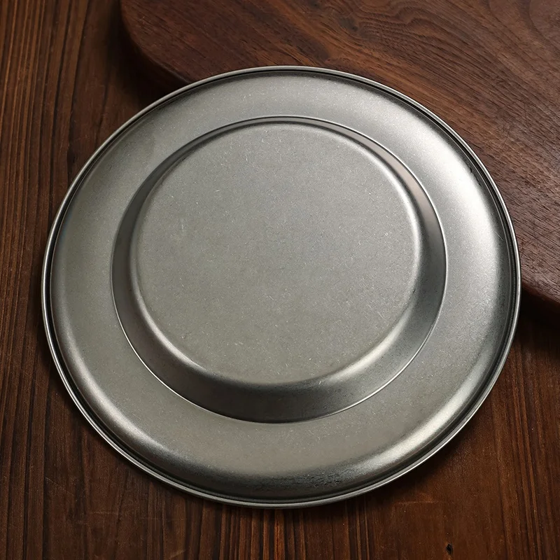 Chaozhou Stainless Steel Spaghetti Plate Vintage High Beauty Korean Disc Outdoor Camping 6~12 inch plate
