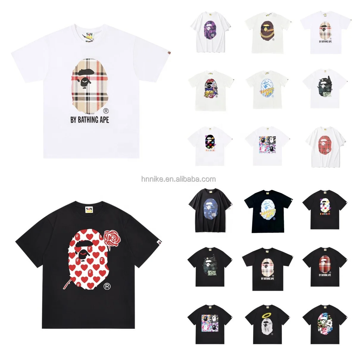 Top Quality New style  Bapesape  brand Fashion Designer T Shirt Men Trendy Loose Printed Tshirt Casual sports T-shirt