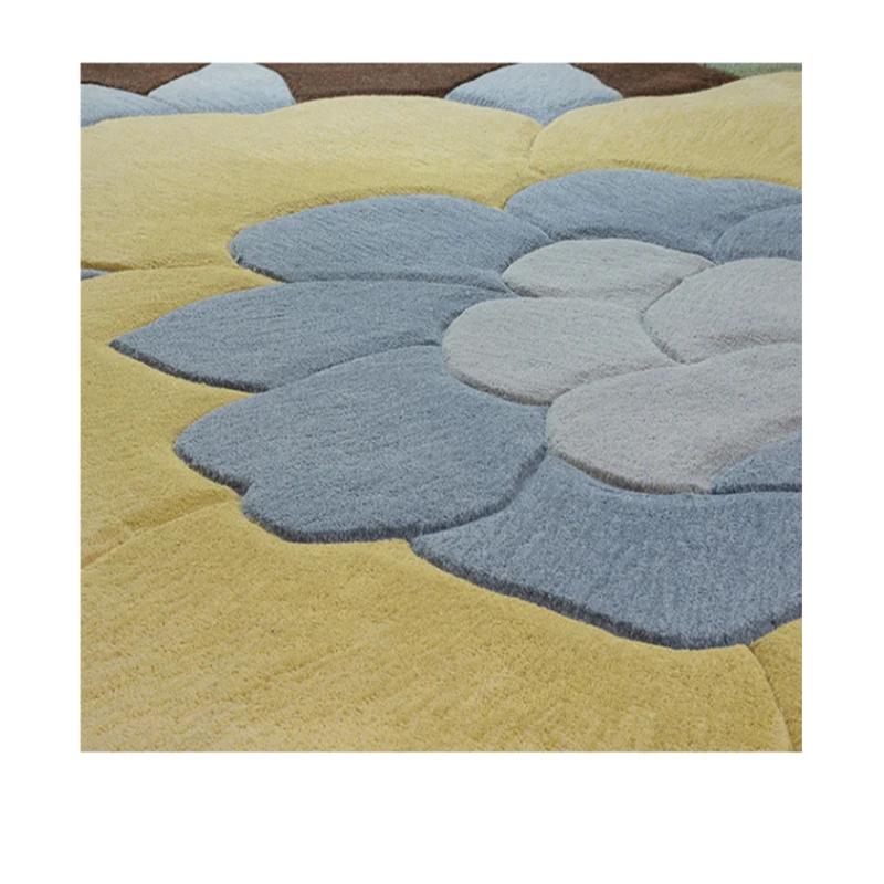 Modern Anti-Slip Flooring Bamboo Fiber Carpet100% Newzland Wool Hand tufted Carpet for Living Room.