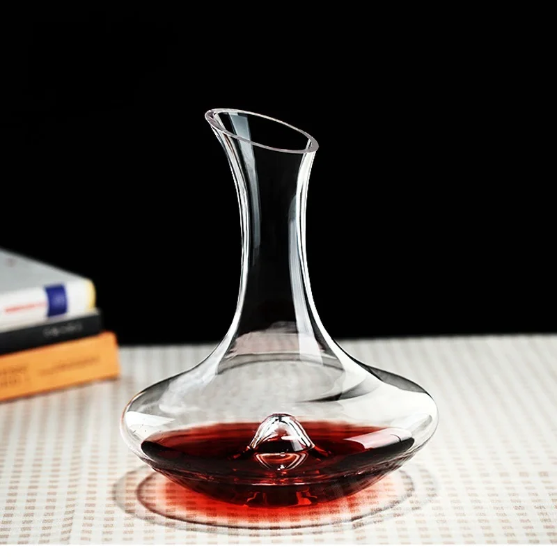 Top Quality Classic Elegant Slanted Rim Lead Free Crystal Wine Decanter Glass Decanter