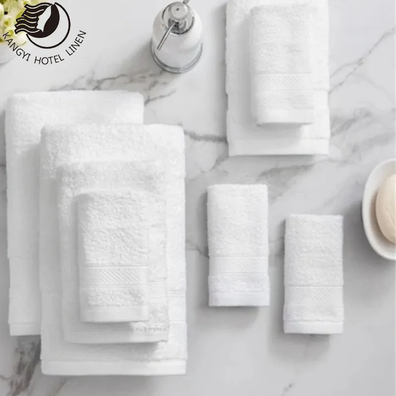 Custom Towel Hotel Jacquard Towel White Customized Home Cotton Towels For Hotels