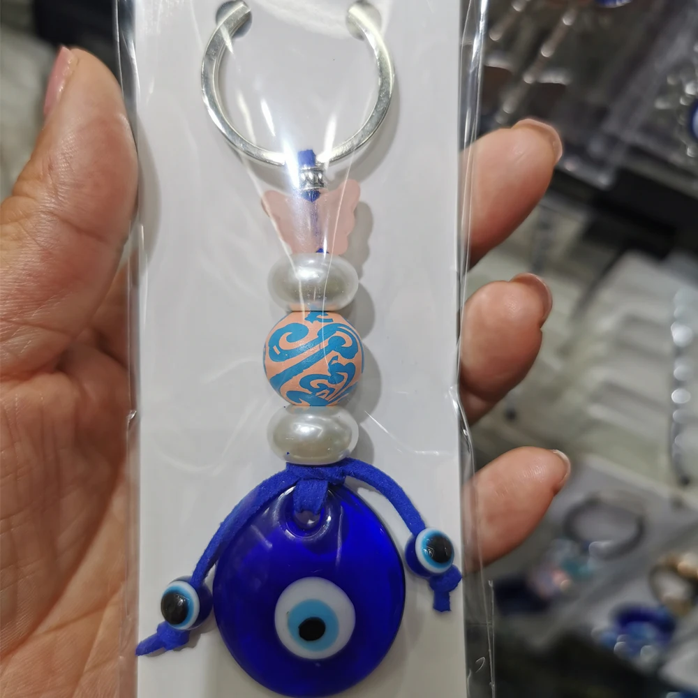 Handmade Turkey Greece Blue Eyes Key Chain Evil Eyes Keychain Charm Pendant
