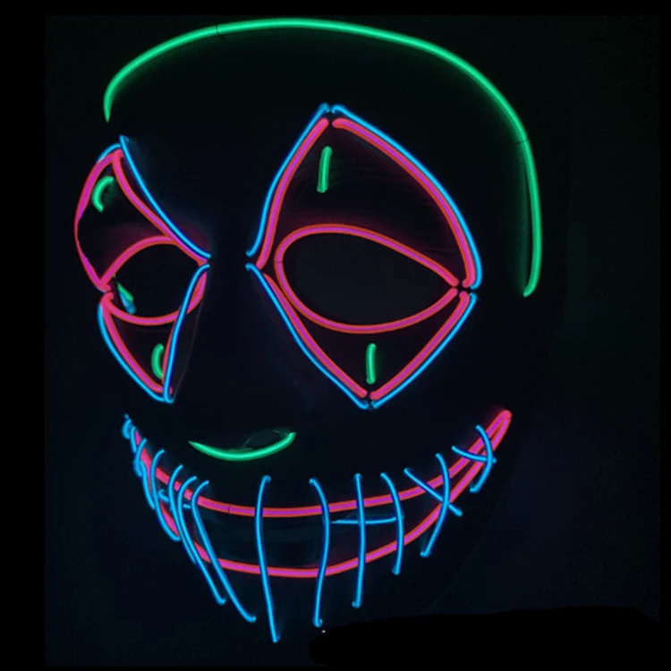 Halloween Costume Glow Clown Mask LED Cool  Mask For Halloween Cosplay  Party
