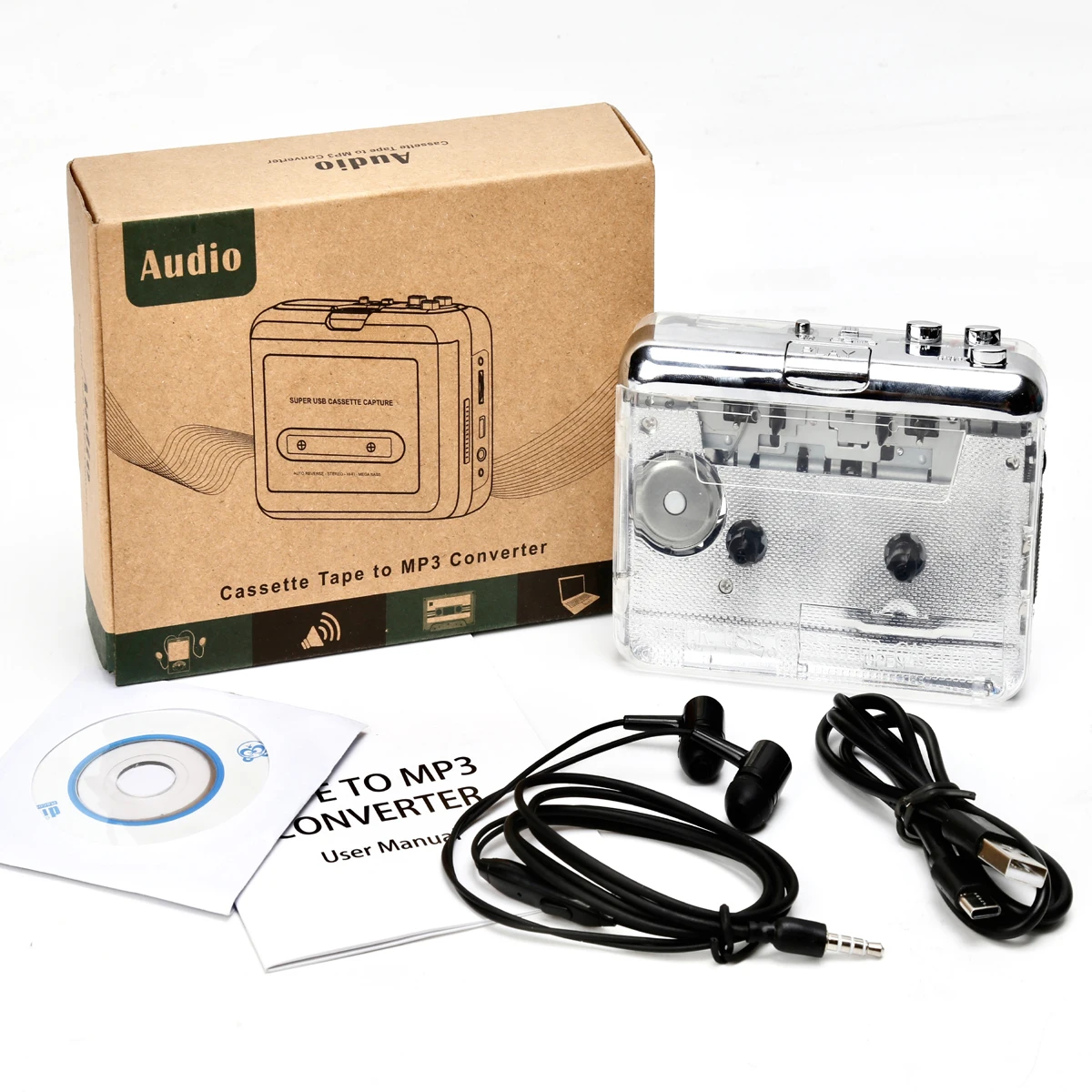 Cassette Player Portable Tape Player Captures MP3 Audio Music via USB Compatible with Laptops and Personal Computers  Convert Wa