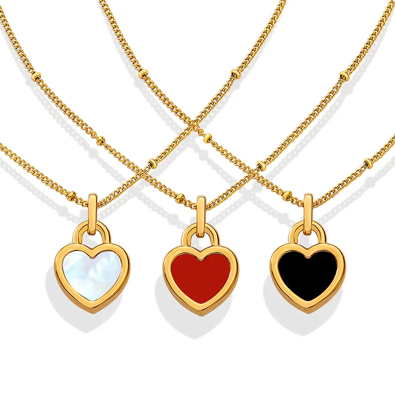 2022 Stainless Steel Jewelry Shell Heart Necklace Gold Plate Pendant For Women